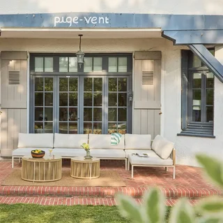Conjunto de jardín modular de aluminio 5 plazas Orial con cuerdas y mesas redondas de cristal