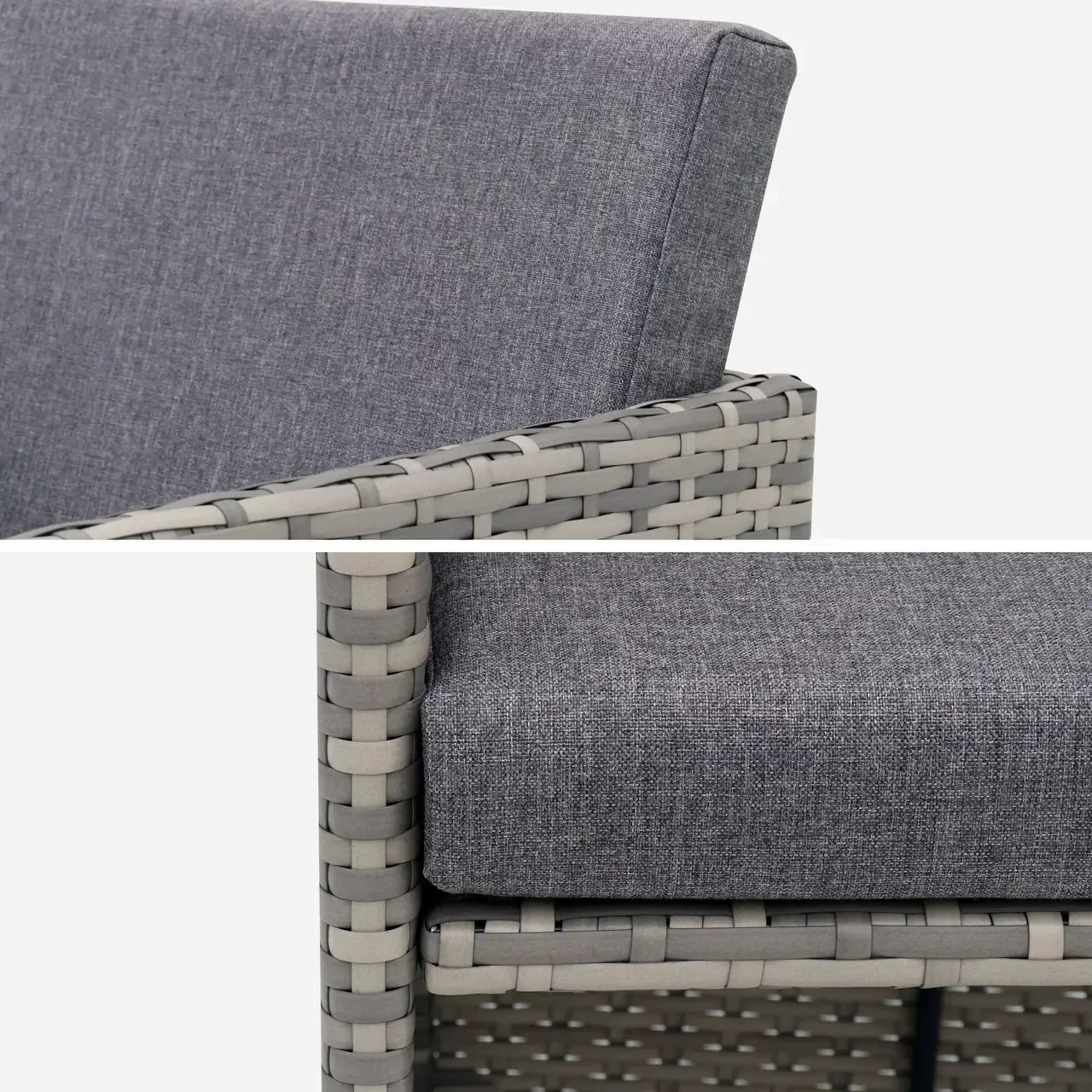 Set giardino incassabile 8 posti rattan sintetico con copertura protettiva