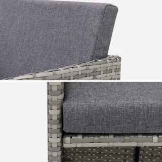 Set giardino incassabile 8 posti rattan sintetico con copertura protettiva