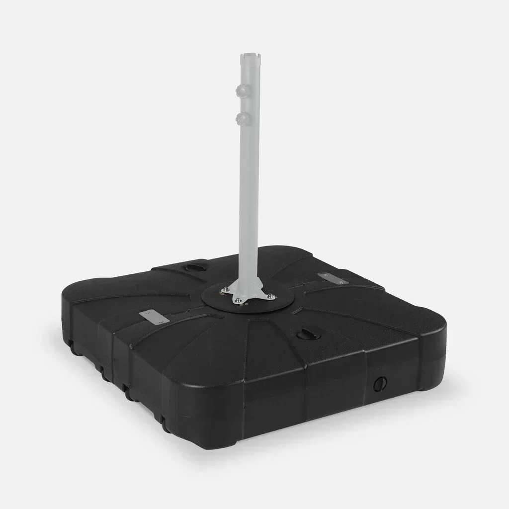 Socle de parasol excentré 100L à remplir eau ou sable avec roulettes