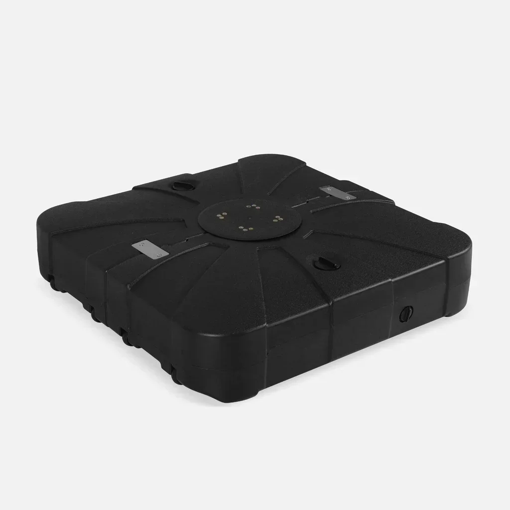 Socle de parasol excentré 100L à remplir eau ou sable avec roulettes