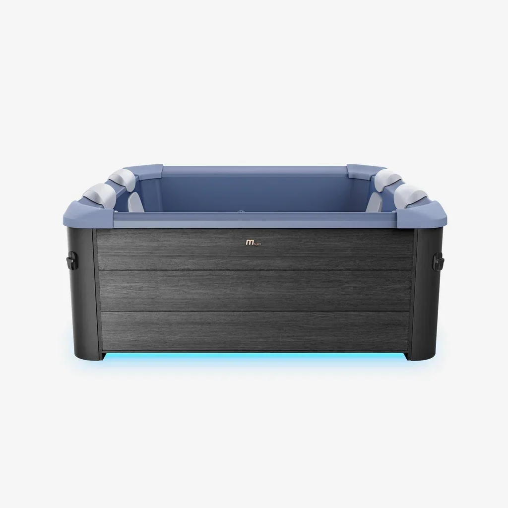 Spa gonflable carré 160cm 6 places balnéo avec appuie-têtes et filtration