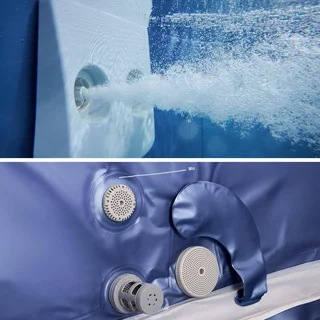 Spa gonflable carré 160cm 6 places balnéo avec appuie-têtes et filtration
