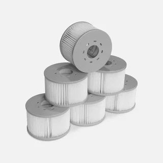 Spa gonflable carré 160cm 6 places balnéo avec appuie-têtes et filtration