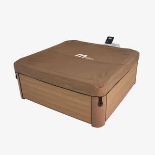 Spa carré 160 cm 6 places balnéothérapie avec appuie-têtes et couverture isolante