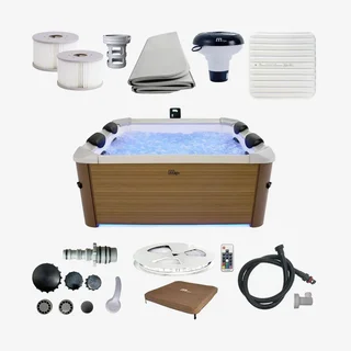 Spa quadrado 160 cm 6 lugares hidromassagem com LED e capa térmica