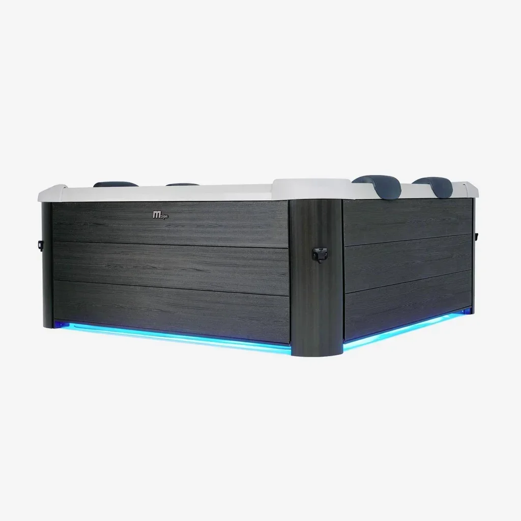 Spa carré 180 cm 6 places hydromassage Oslo Plus avec appuis-tête et LED