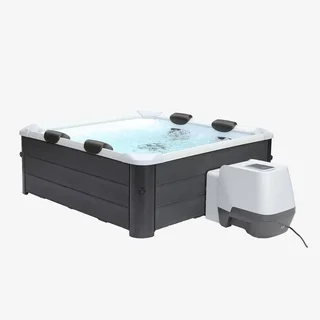 Spa carré 180 cm 6 places hydromassage Oslo Plus avec appuis-tête et LED