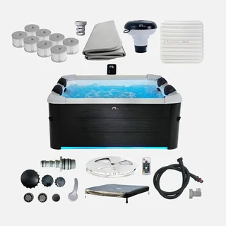 Spa carré 180 cm 6 places hydromassage Oslo Plus avec appuis-tête et LED