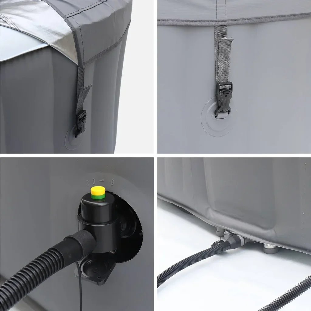 Spa hinchable 4 plazas 160cm gris anti-heladas con cubierta térmica Fjord 4
