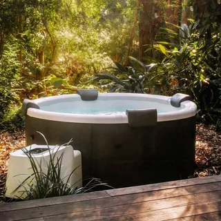 Spa rigide rond 6 places 180 cm hydromassage avec coussins et bâche incluse
