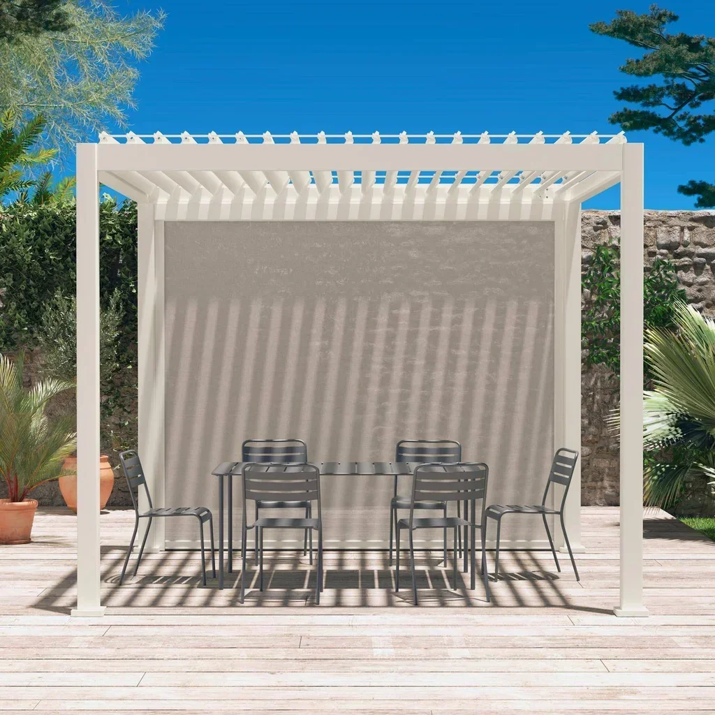 Aluminum side blind for Triomphe 3m bioclimatic pergola - sun protection privacy