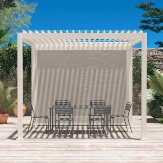 Aluminum side blind for Triomphe 3m bioclimatic pergola - sun protection privacy