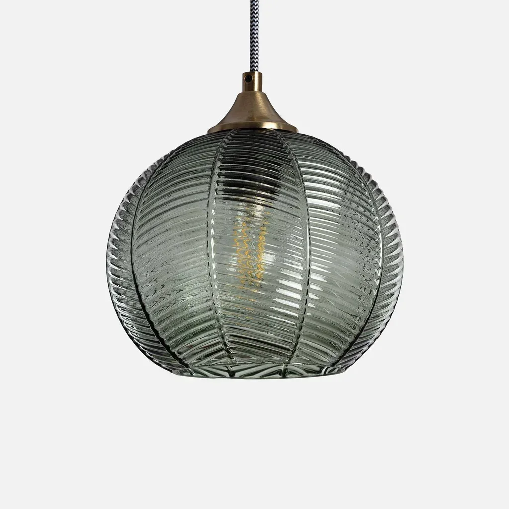 Suspension moderne verre transparent 20 cm design cristal Romane