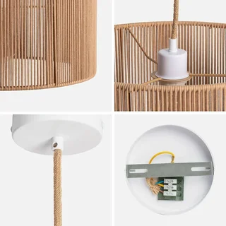 Suspension luminaire chanvre naturel Zélie Ø40 cm bohème scandinave