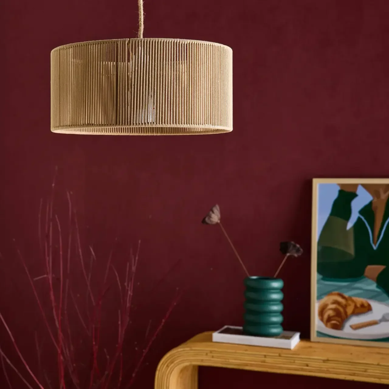 Suspension luminaire chanvre naturel Zélie Ø40 cm bohème scandinave