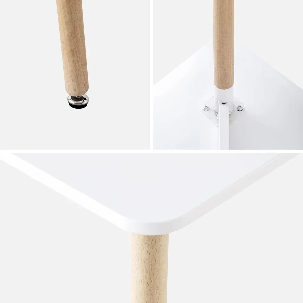 Table à manger carrée scandinave 2 personnes pieds bois hêtre Hedvig