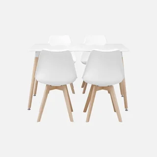 Table à manger scandinave hêtre massif 4 chaises Hedvig