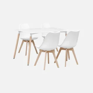 Table à manger scandinave hêtre massif 4 chaises Hedvig