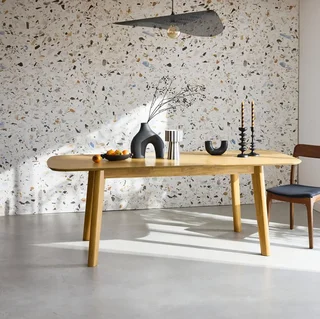 Table à manger extensible chêne Holy 4-6 personnes rallonge 50cm