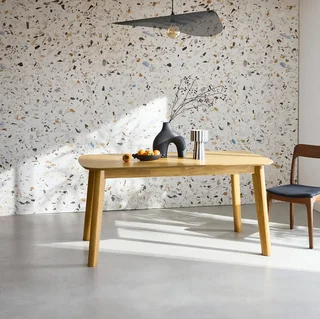 Table à manger extensible chêne Holy 4-6 personnes rallonge 50cm