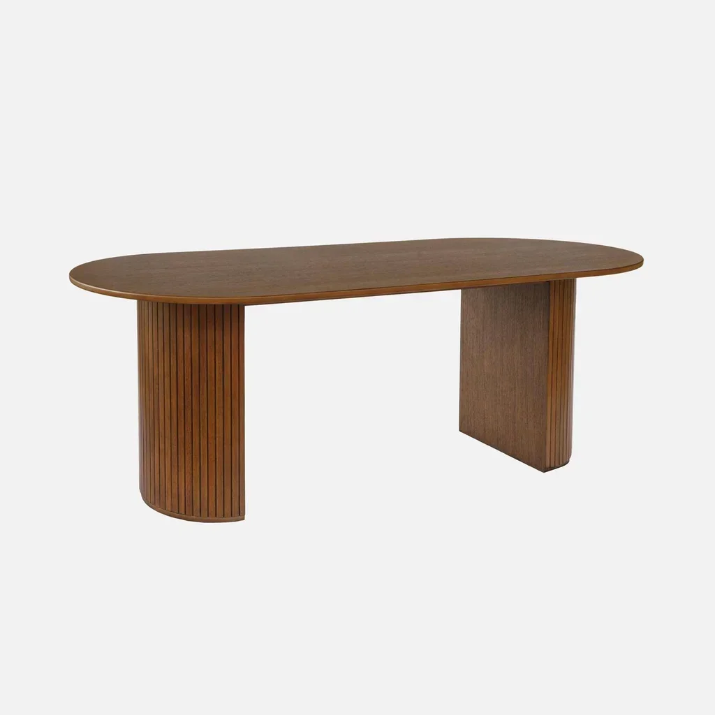 Table à manger rectangulaire hévéa et chêne 6-8 personnes Esteban