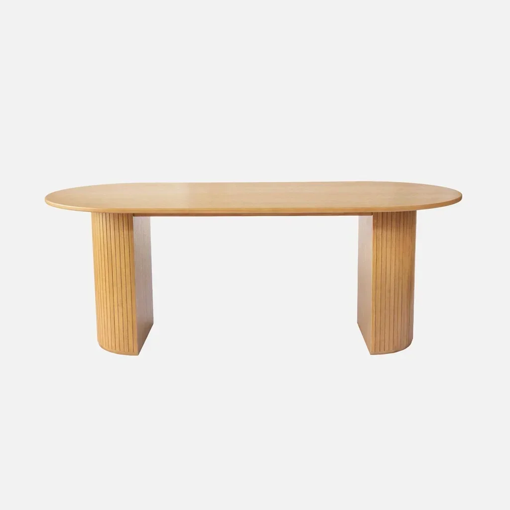 Mesa comedor Esteban madera maciza hevea y roble 6-8 comensales
