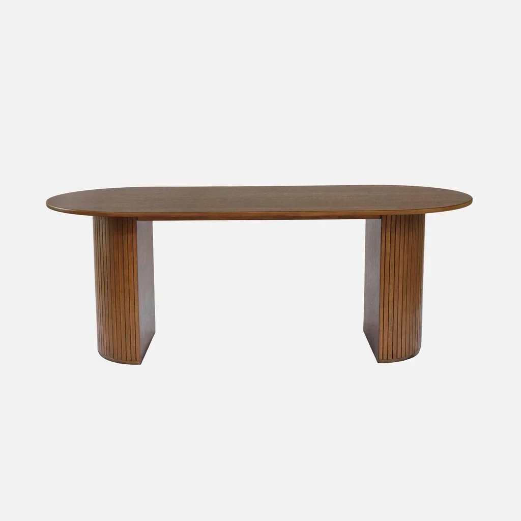 Table à manger rectangulaire hévéa et chêne 6-8 personnes Esteban