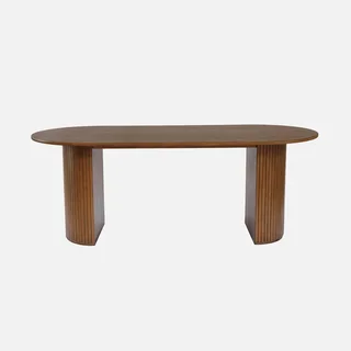Mesa de comedor rectangular hevea y roble 6-8 personas Esteban