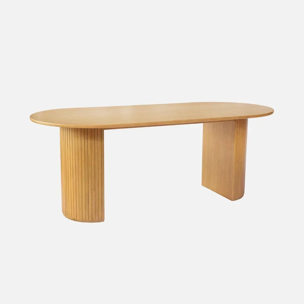 Mesa comedor Esteban madera maciza hevea y roble 6-8 comensales