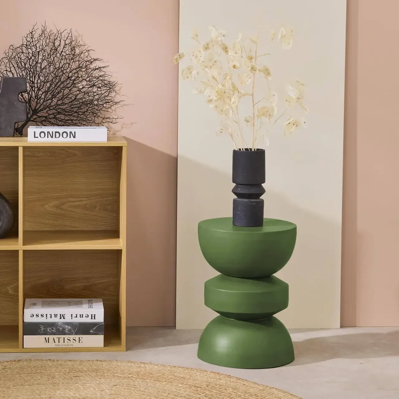 Table d'appoint ronde métal noir Ø32cm H43,5cm design minimaliste Assa