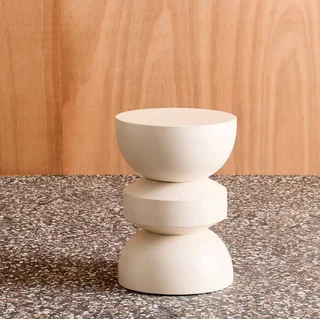 Table d'appoint ronde métal noir Ø32cm H43,5cm design minimaliste Assa