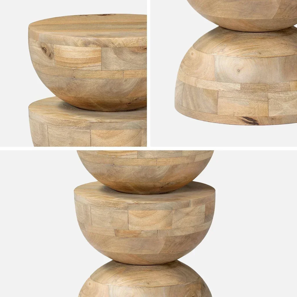 Tavolino rotondo legno mango Ø30cm H45cm - Design minimalista Sita