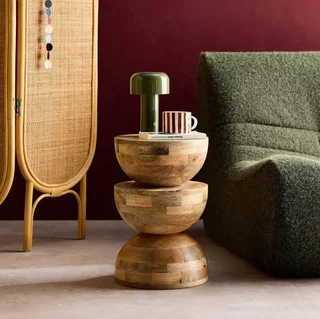 Tavolino rotondo legno mango Ø30cm H45cm - Design minimalista Sita