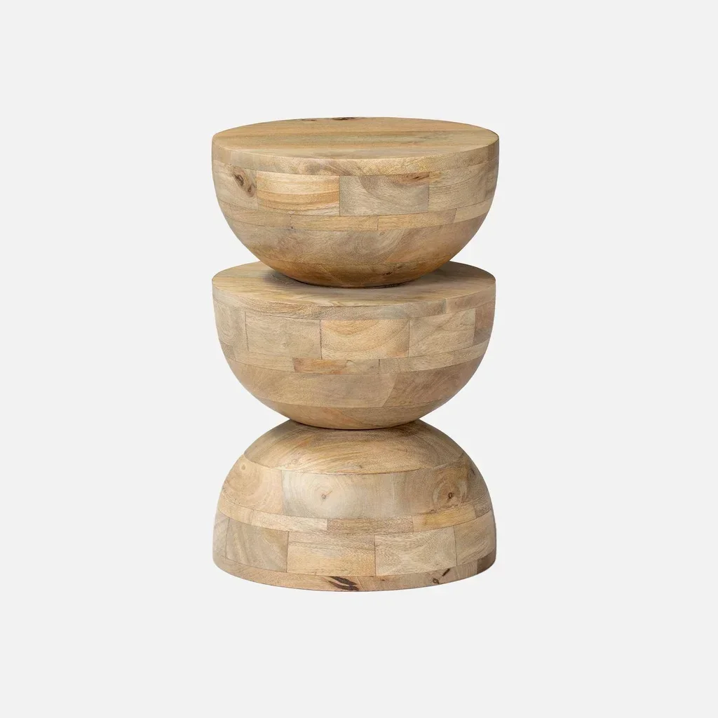 Tavolino rotondo legno mango Ø30cm H45cm - Design minimalista Sita