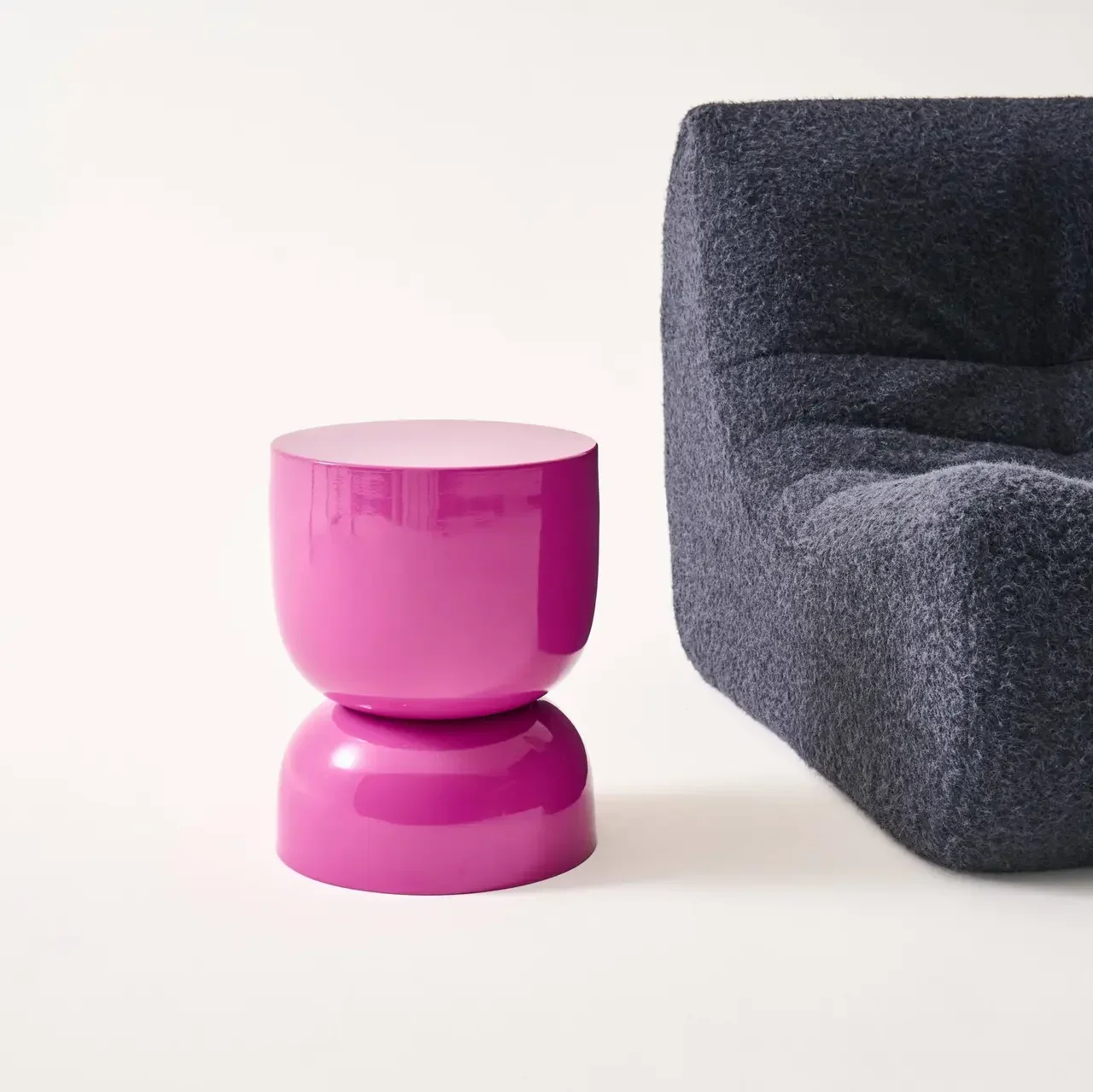 Table d'appoint ronde Madi métal verre Ø32cm design minimaliste