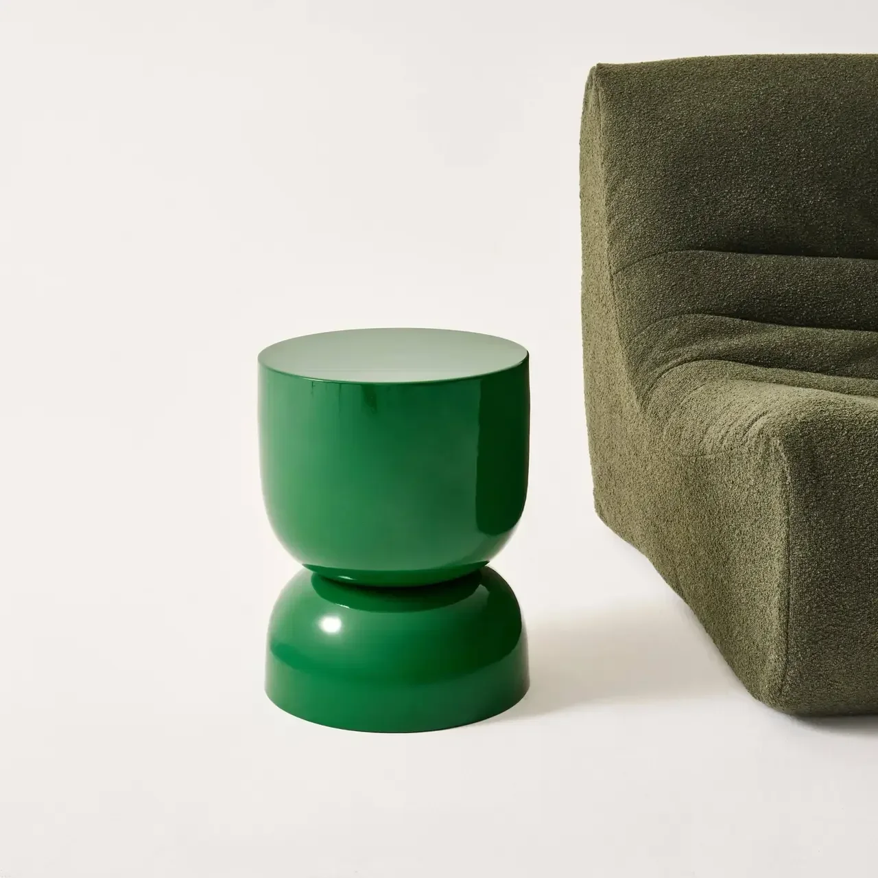 Table d'appoint ronde Madi métal verre Ø32cm design minimaliste