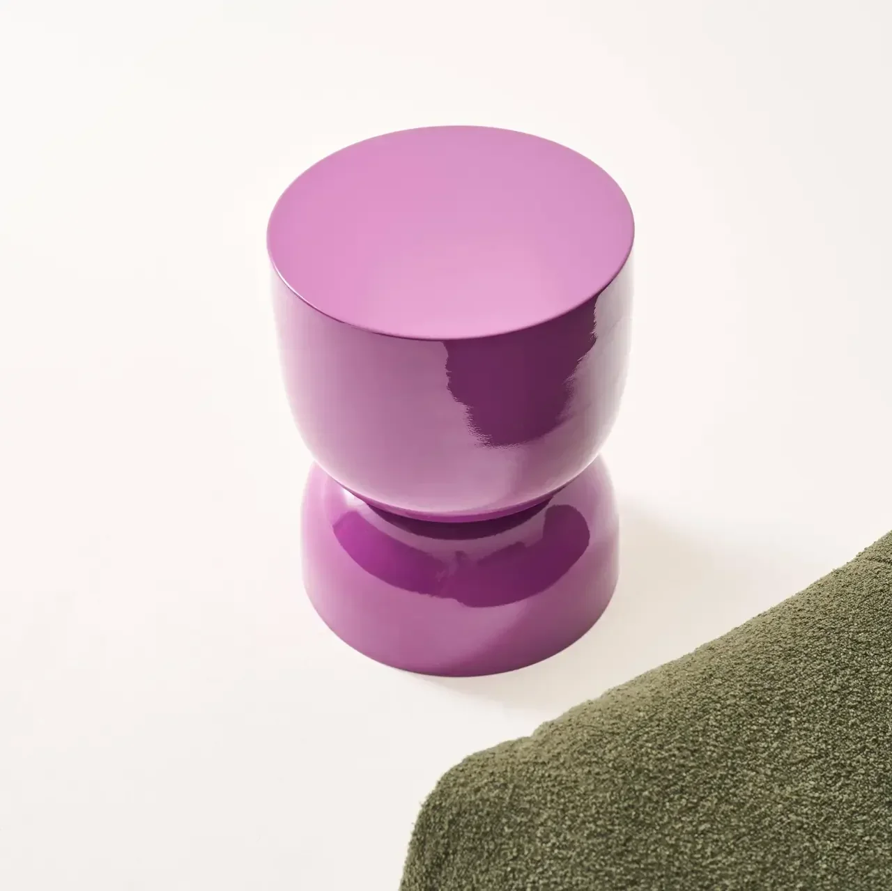 Table d'appoint ronde métal verre Ø32cm design moderne salon chambre