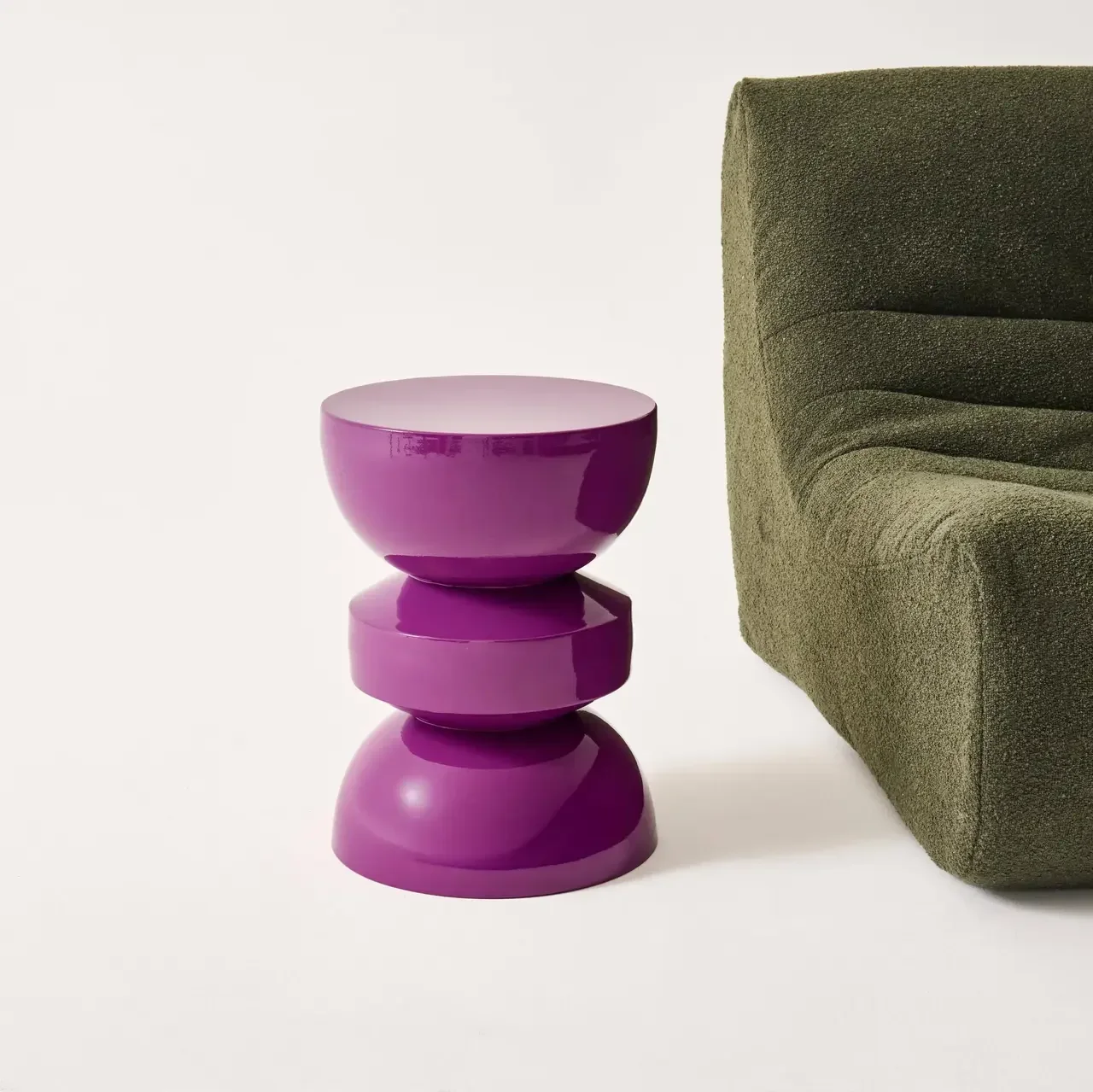 Table d'appoint ronde métal effet verre Ø32 cm design Assa