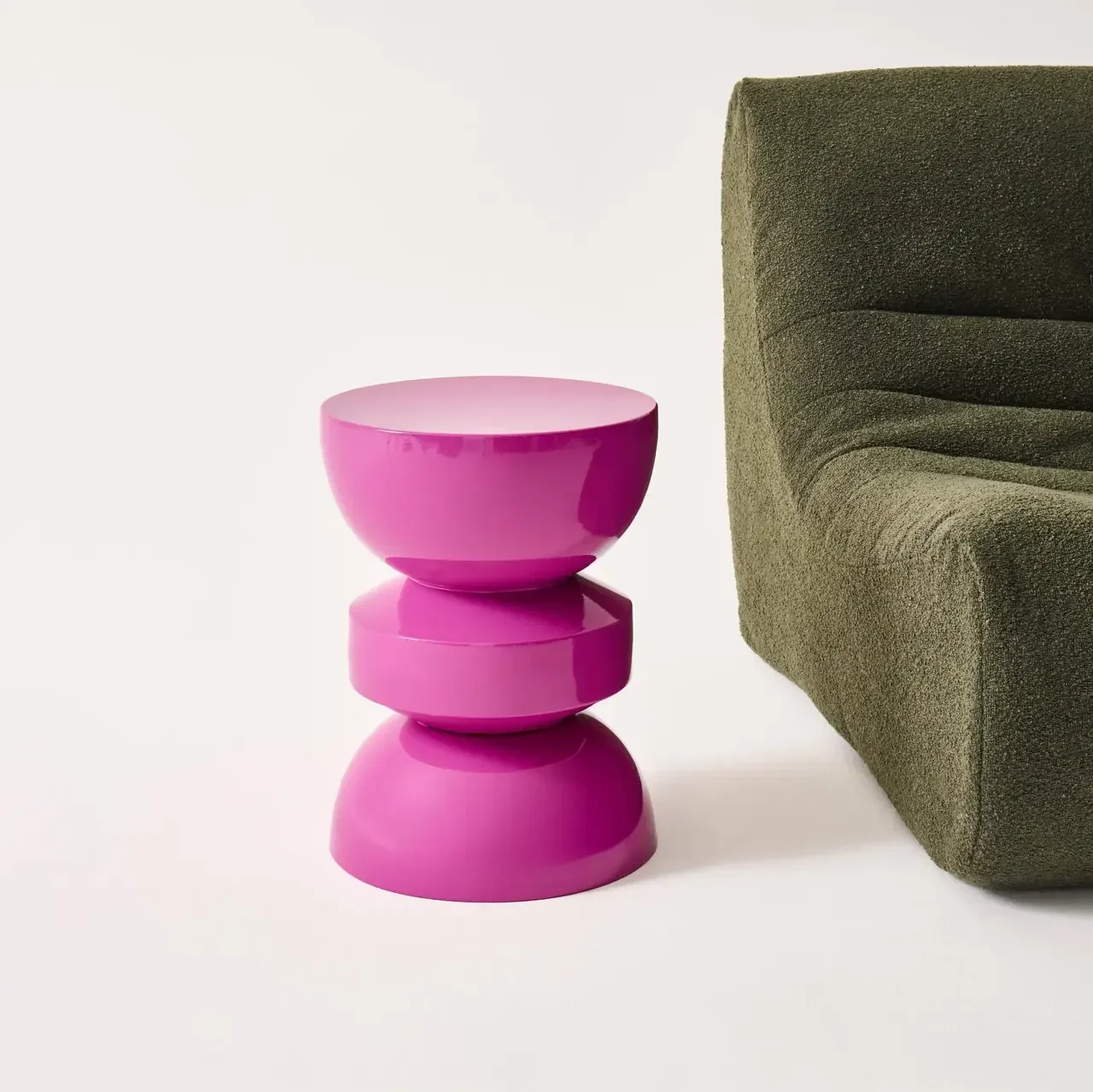 Table d'appoint ronde métal effet verre Ø32 cm design Assa
