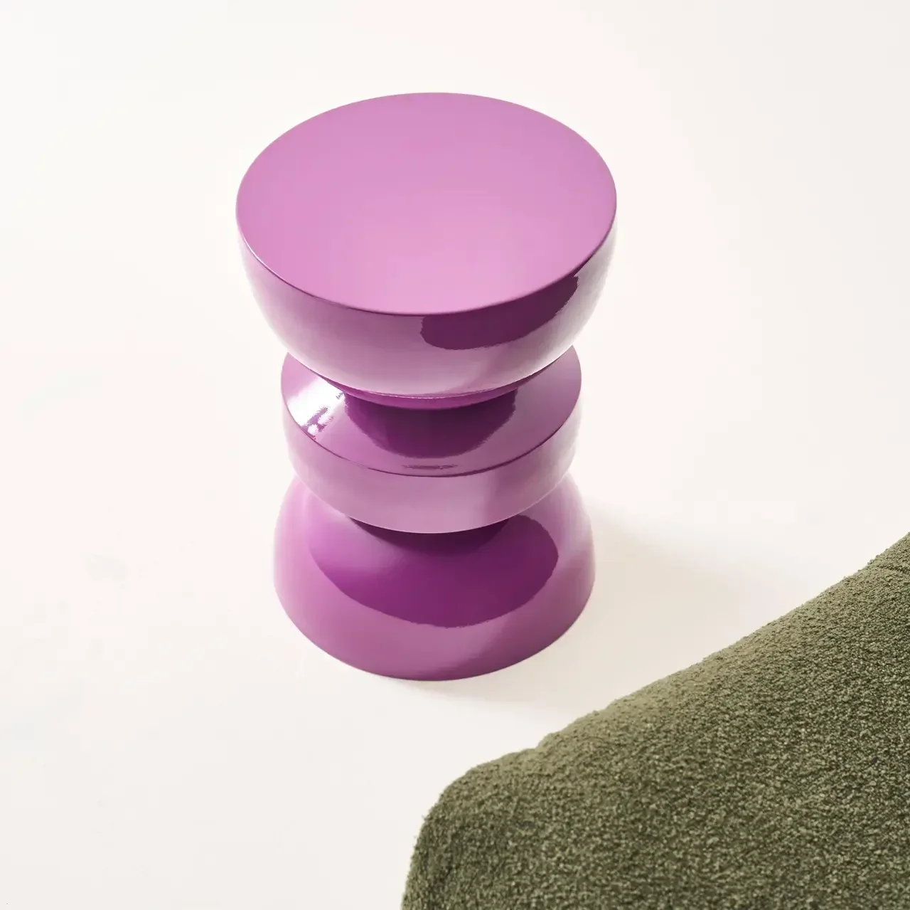 Table d'appoint ronde métal effet verre Ø32 cm design Assa