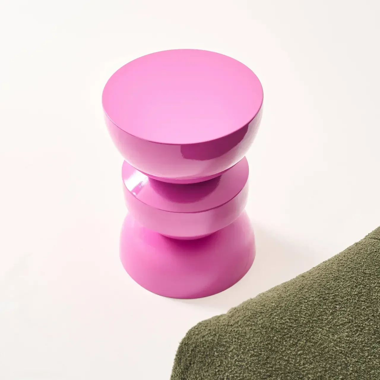 Table d'appoint ronde métal effet verre Ø32 cm design Assa