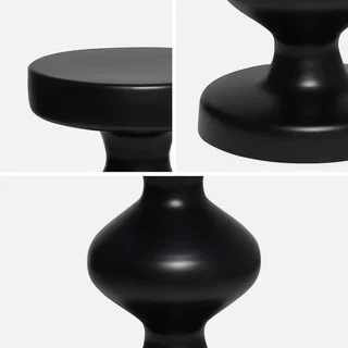 Table d'appoint ronde métal noir Hawa Ø29,5cm H48,5cm bout de canapé chambre