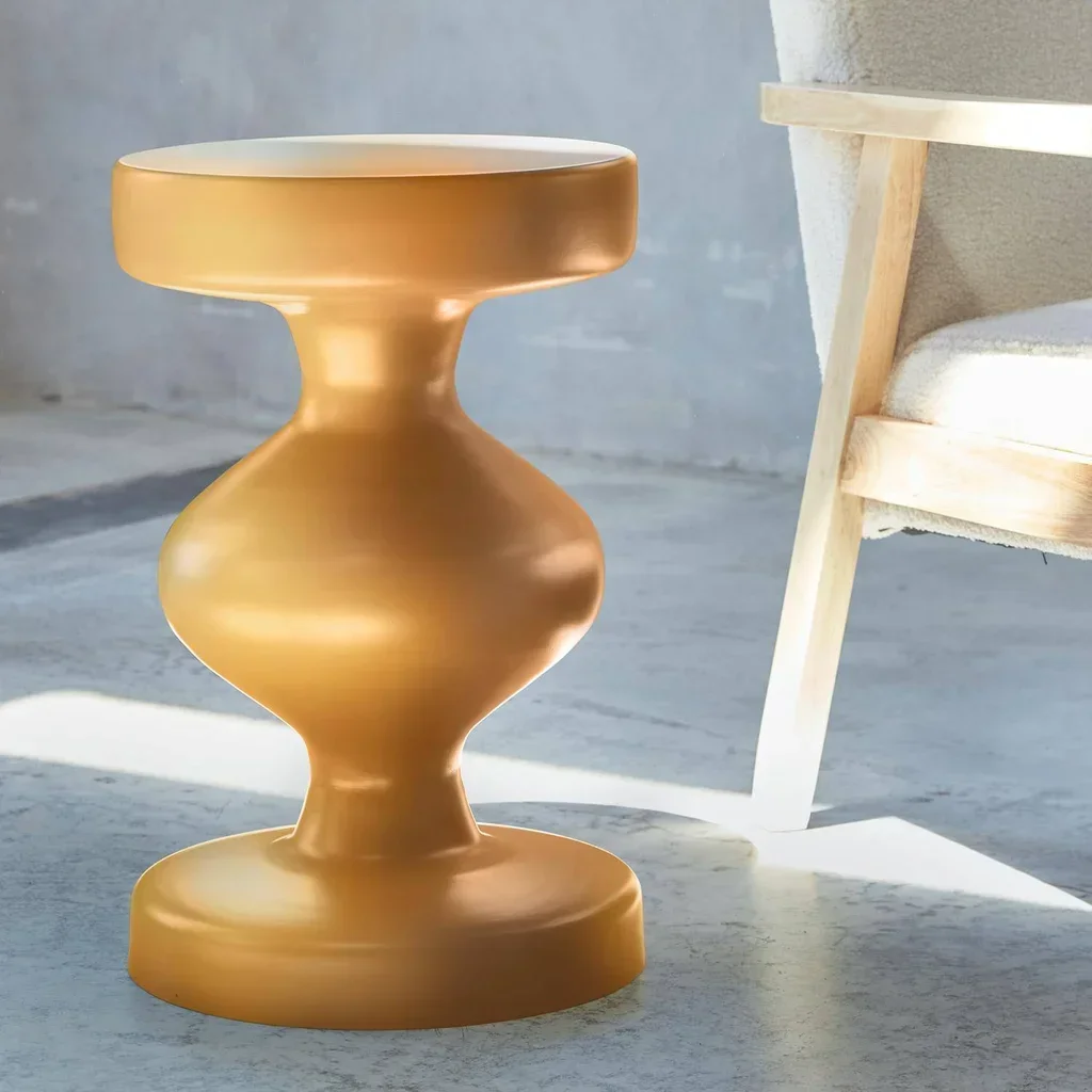 Table d'appoint ronde métal noir Hawa Ø29,5cm H48,5cm bout de canapé chambre