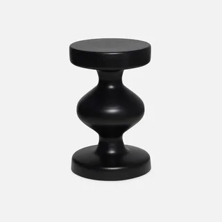 Table d'appoint ronde métal noir Hawa Ø29,5cm H48,5cm bout de canapé chambre