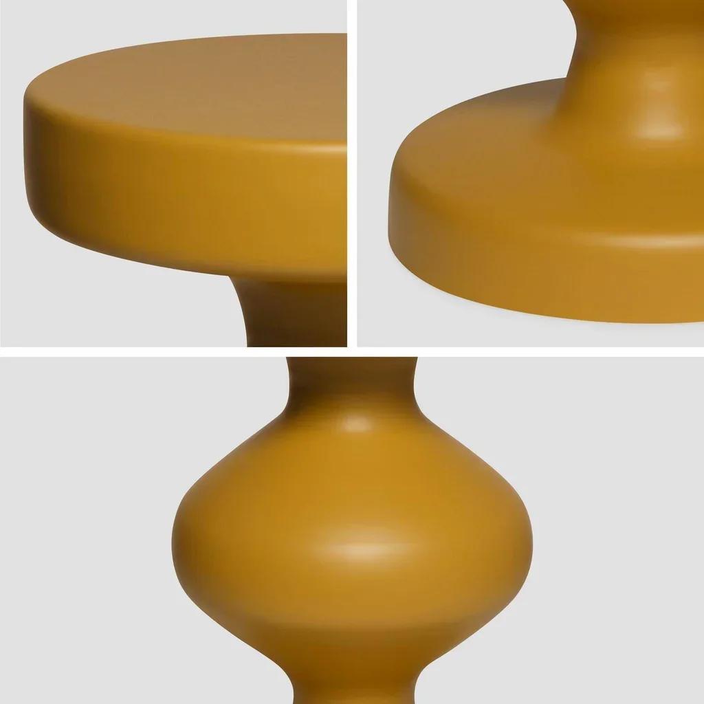 Table d'appoint ronde métal noir Hawa Ø29,5cm H48,5cm bout de canapé chambre