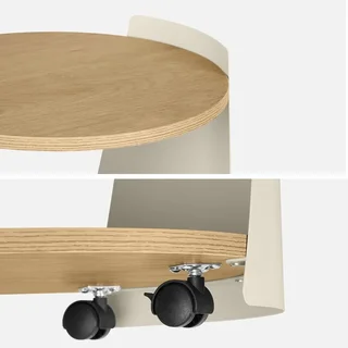 Table d'appoint Molto métal courbé et bois avec roulettes