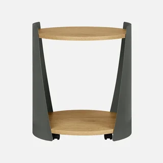 Table d'appoint Molto métal courbé et bois à roulettes