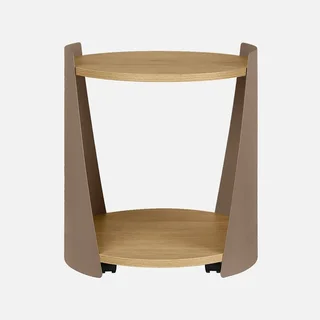 Table d'appoint Molto métal courbé bois roulettes mobile salon chambre