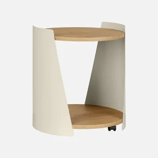Table d'appoint Molto métal courbé et bois avec roulettes